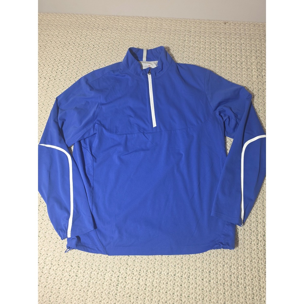 RLX Ralph Lauren Quarter Zip Pullover Mens M Blue Excellent Trump National Doral